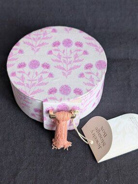 Anthropologie small Andorra Lilac Floral Jewelry Box